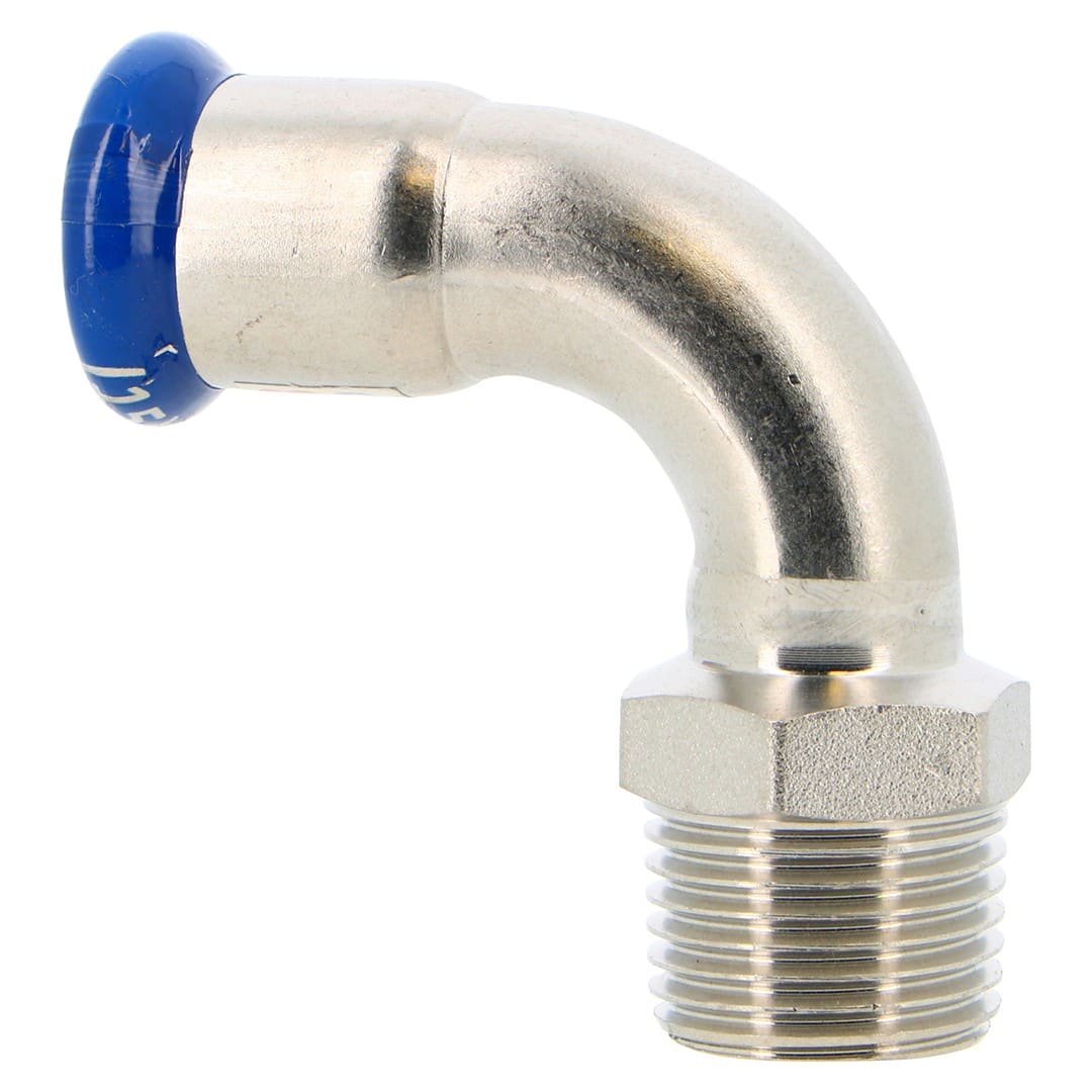 PB Tub - Coude à sertir 90° - Mco 1/2" Inox Ø 15 Système SERTIsteel Inox - Empreinte M