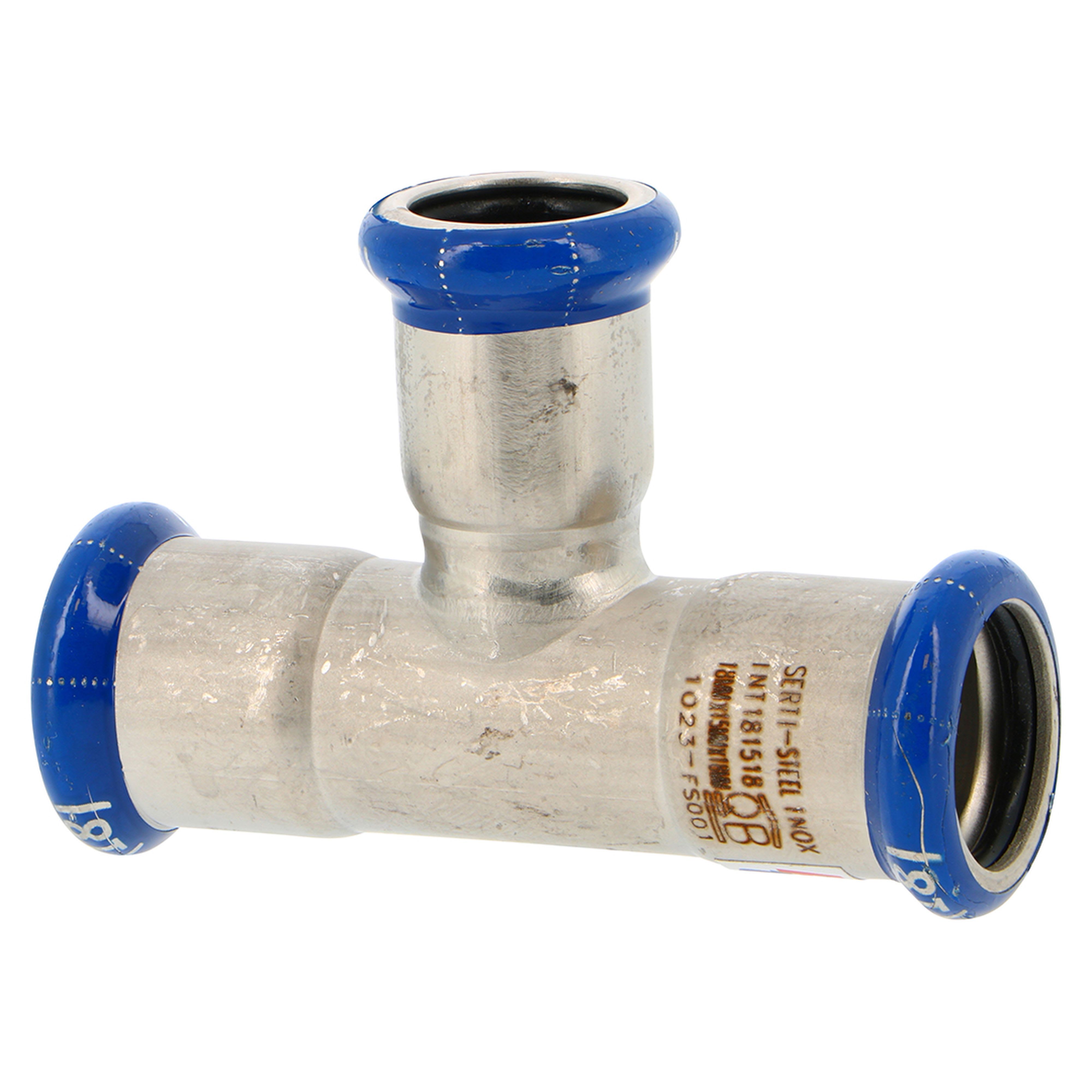 PB Tub - Té inégal à sertir Inox Ø 108-88,9-108mm Système SERTIsteel Inox - Empreinte M