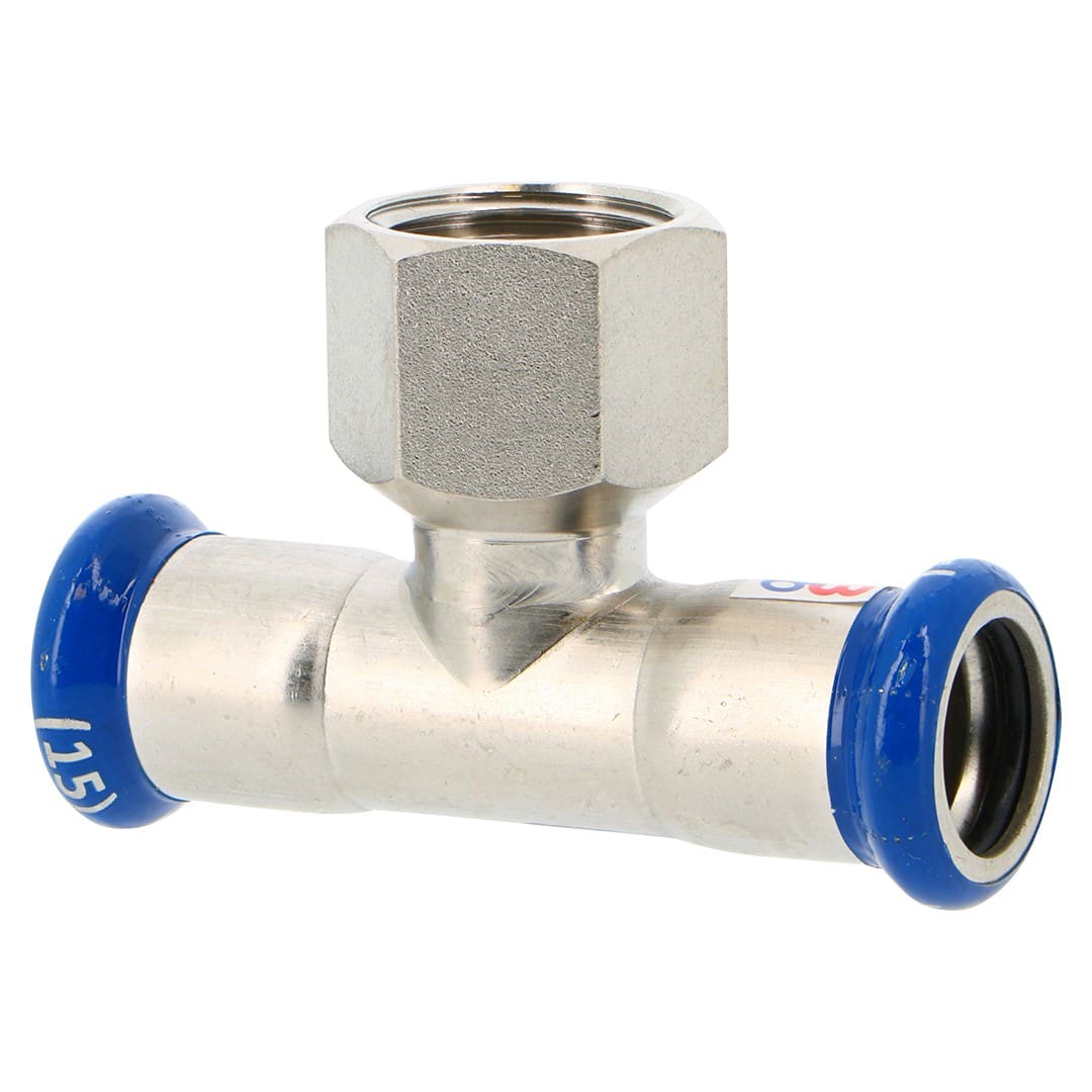 PB Tub - Té à sertir Femelle 3/4" Inox Ø 35 mm Système SERTIsteel Inox - Empreinte M