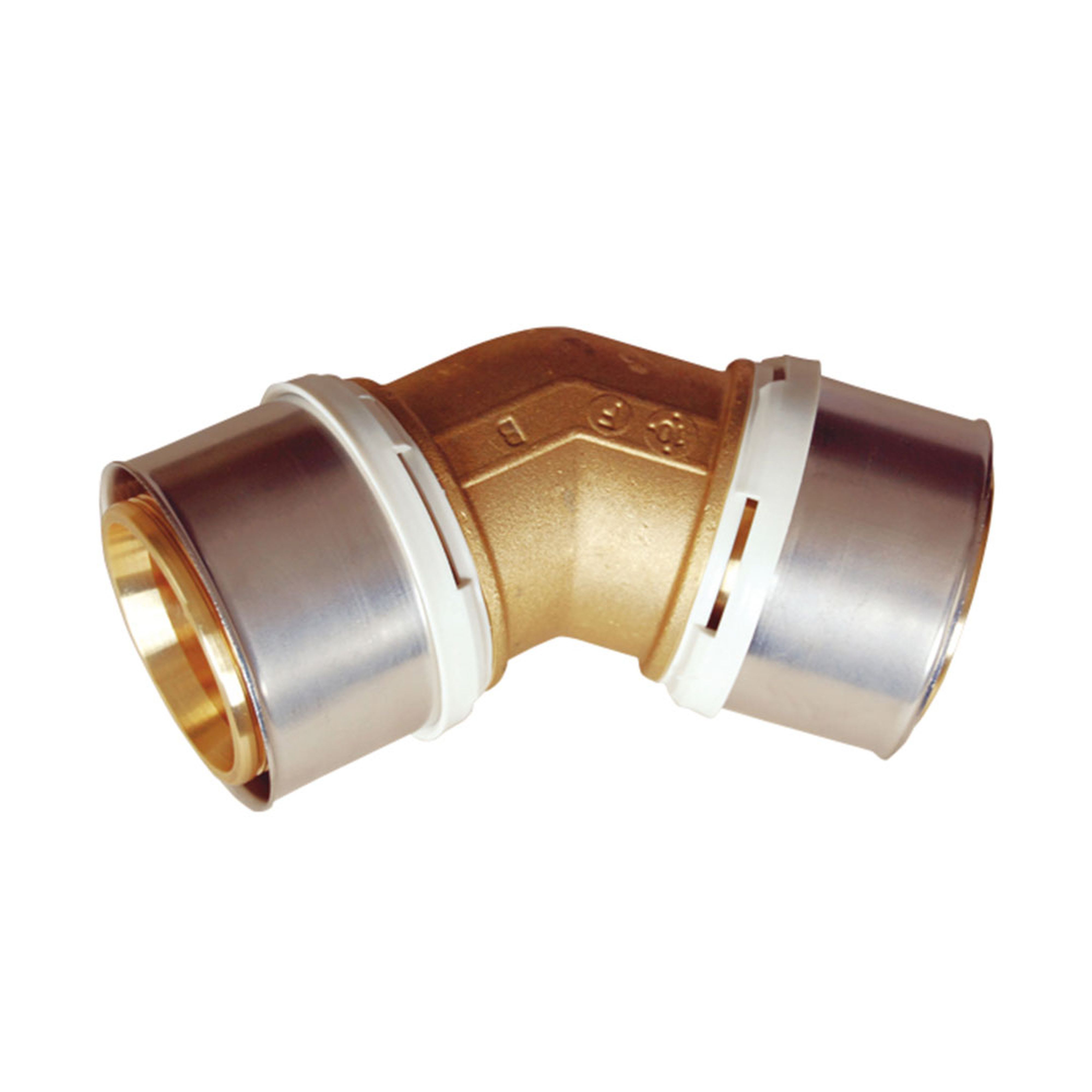 PB Tub - Coude 45° Laiton alpex_L Ø75mm MC à sertir empreinte F - 867.75.201