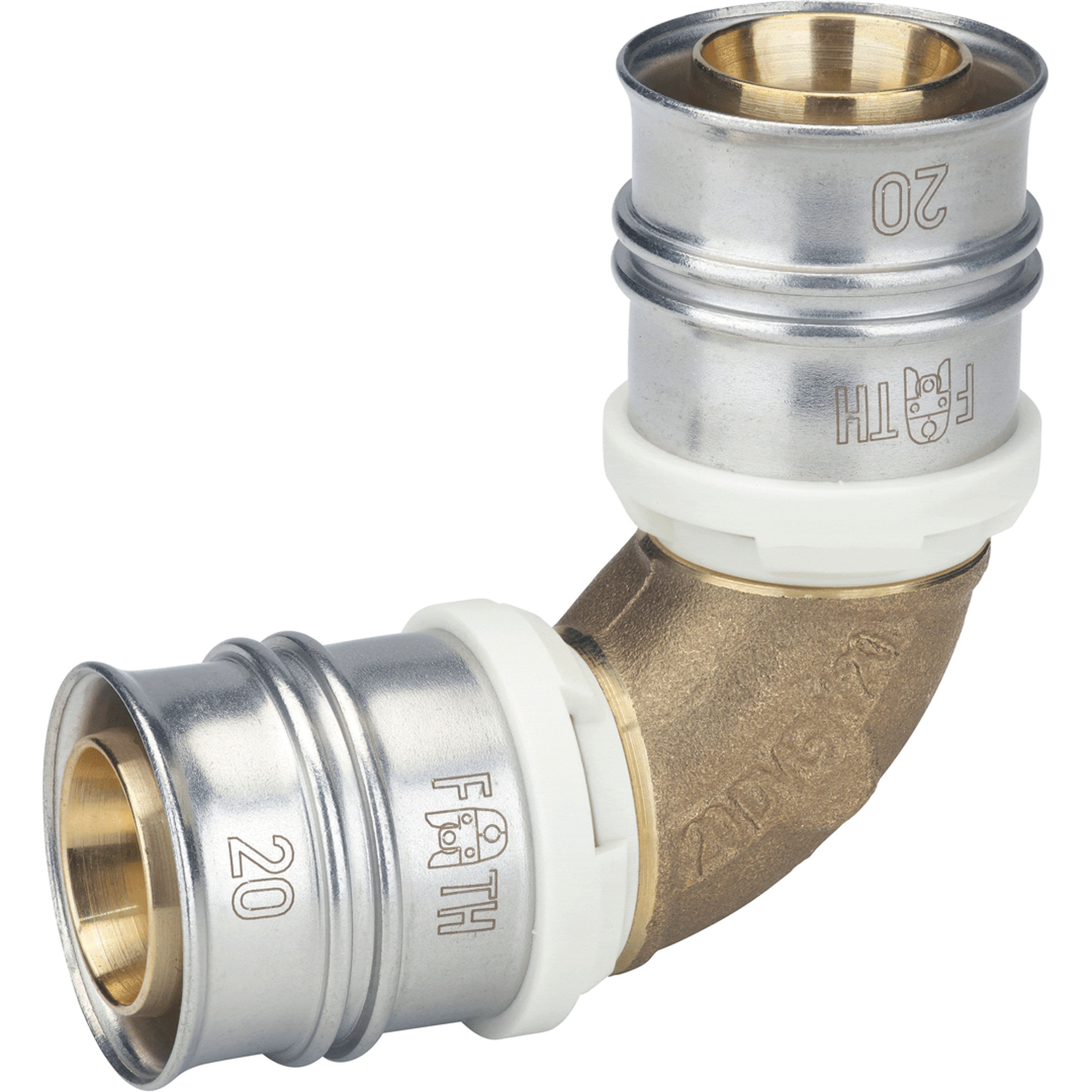 PB Tub - Racc. Courbe 90° laiton turatec Ø26mm MC à sertir empreinte F ou TH-8292620201