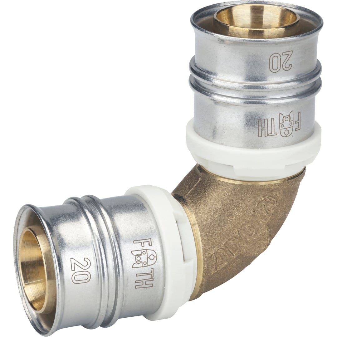PB Tub - Racc. Courbe 90° laiton turatec Ø20mm MC à sertir empreinte F ou TH-8292020201