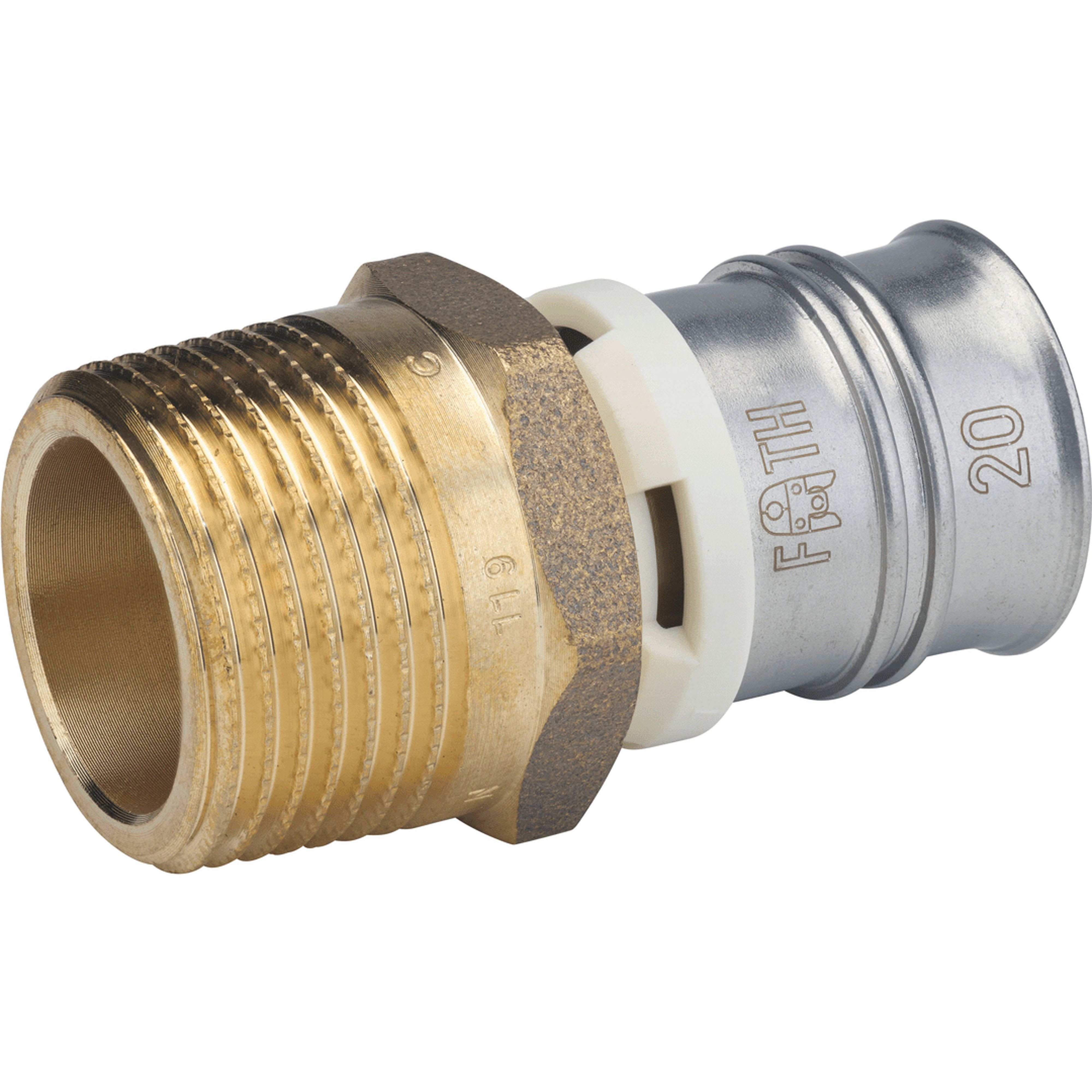 PB Tub - Mâle fixe laiton 3/4" turatec Ø20mm MC à sertir empreinte F ou TH-8292076301