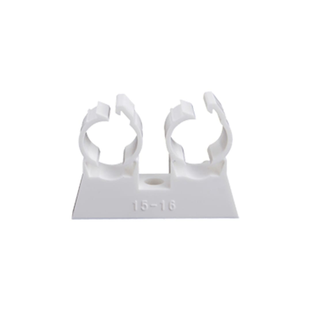 PB Tub - 50 Colliers de fixation double Ø 20 mm pour tubes multicouches et métalliques