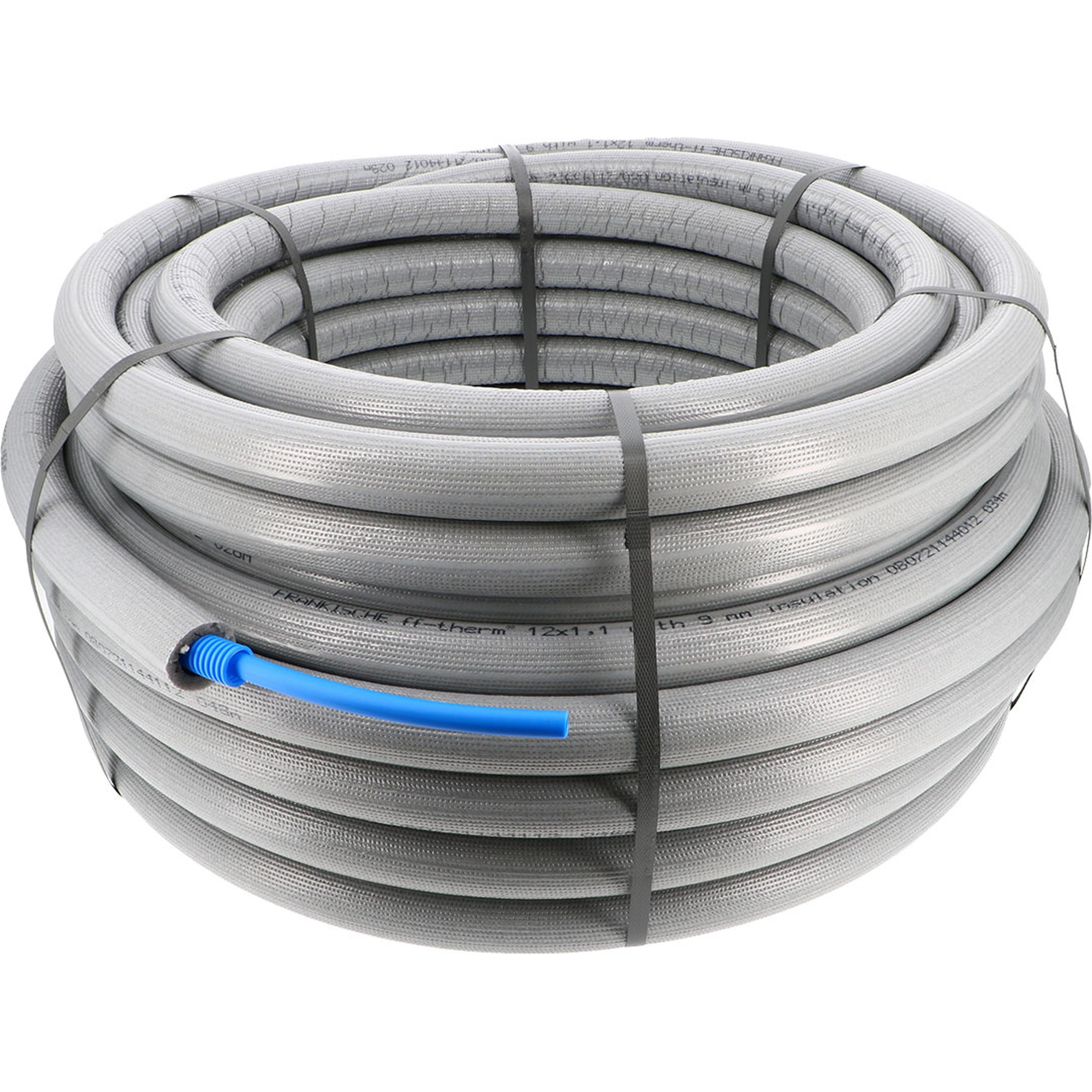 PB Tub - PER Isolé 9mm Ø 13x16 Bleu -Cour. 50m Prégainé-Isolant Gris 0.039 W/m.K-40°