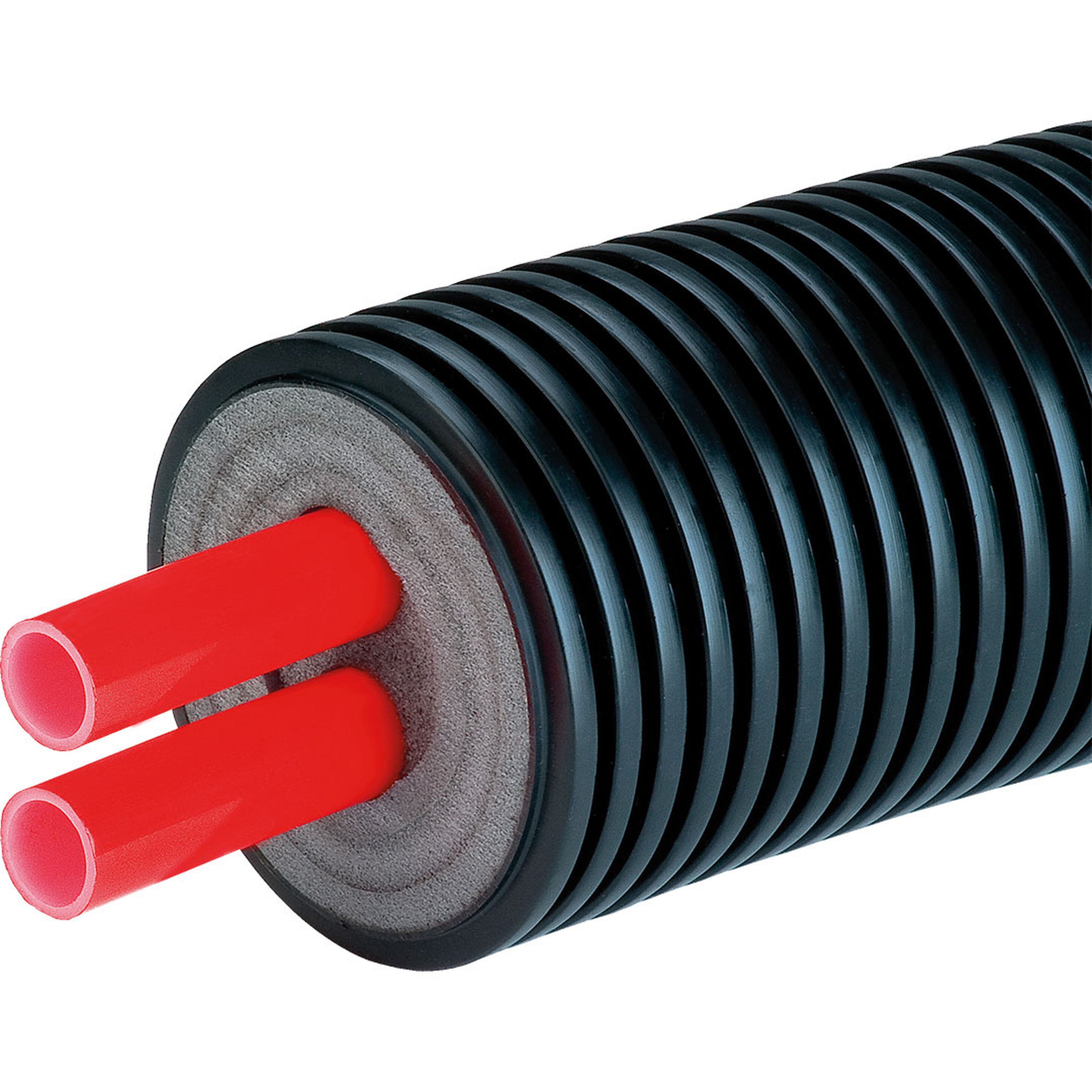 PB Tub - Ligne double-Pré-isolé PEX Chauff. ECFS Gaine Ø 200 - PER 50x63 - RESOvert