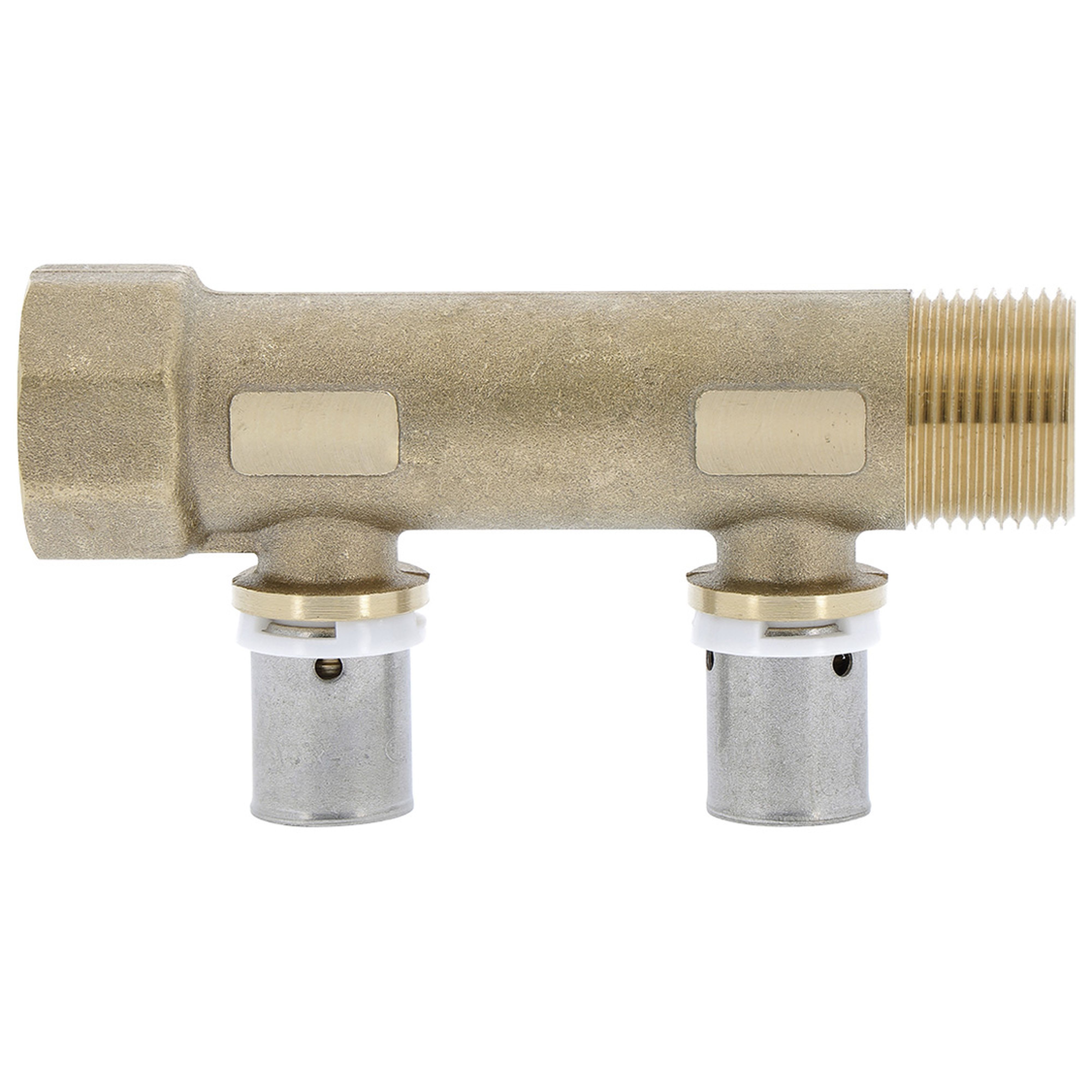 PB Tub - Collecteur R 3/4"-PER Ø16- 3 dériv. 1/2" Racc. SERTIpress intégrés-Entraxe 50mm