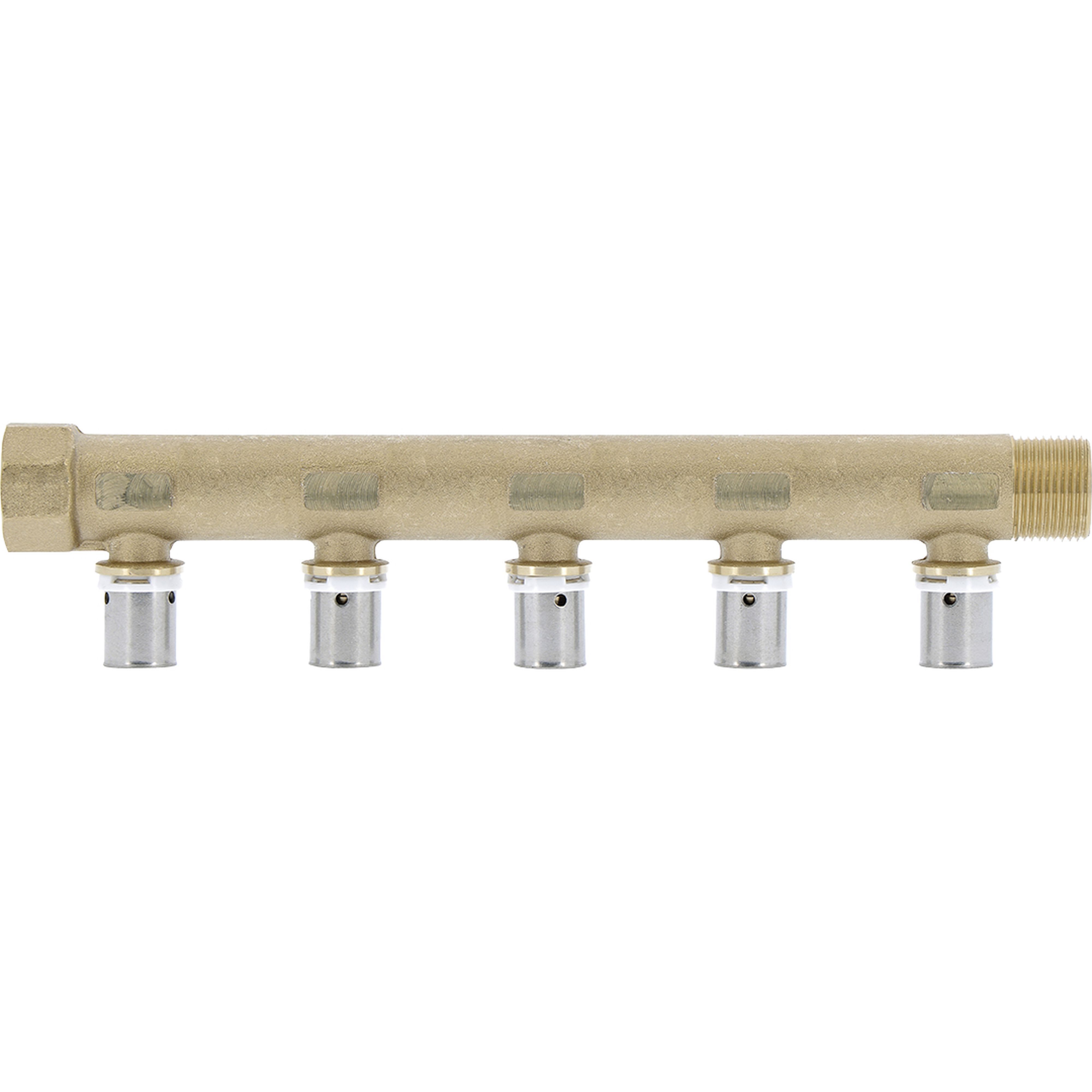 PB Tub - Collecteur R 3/4"-PER Ø16- 5 dériv. 1/2" Racc. SERTIpress intégrés-Entraxe 50mm