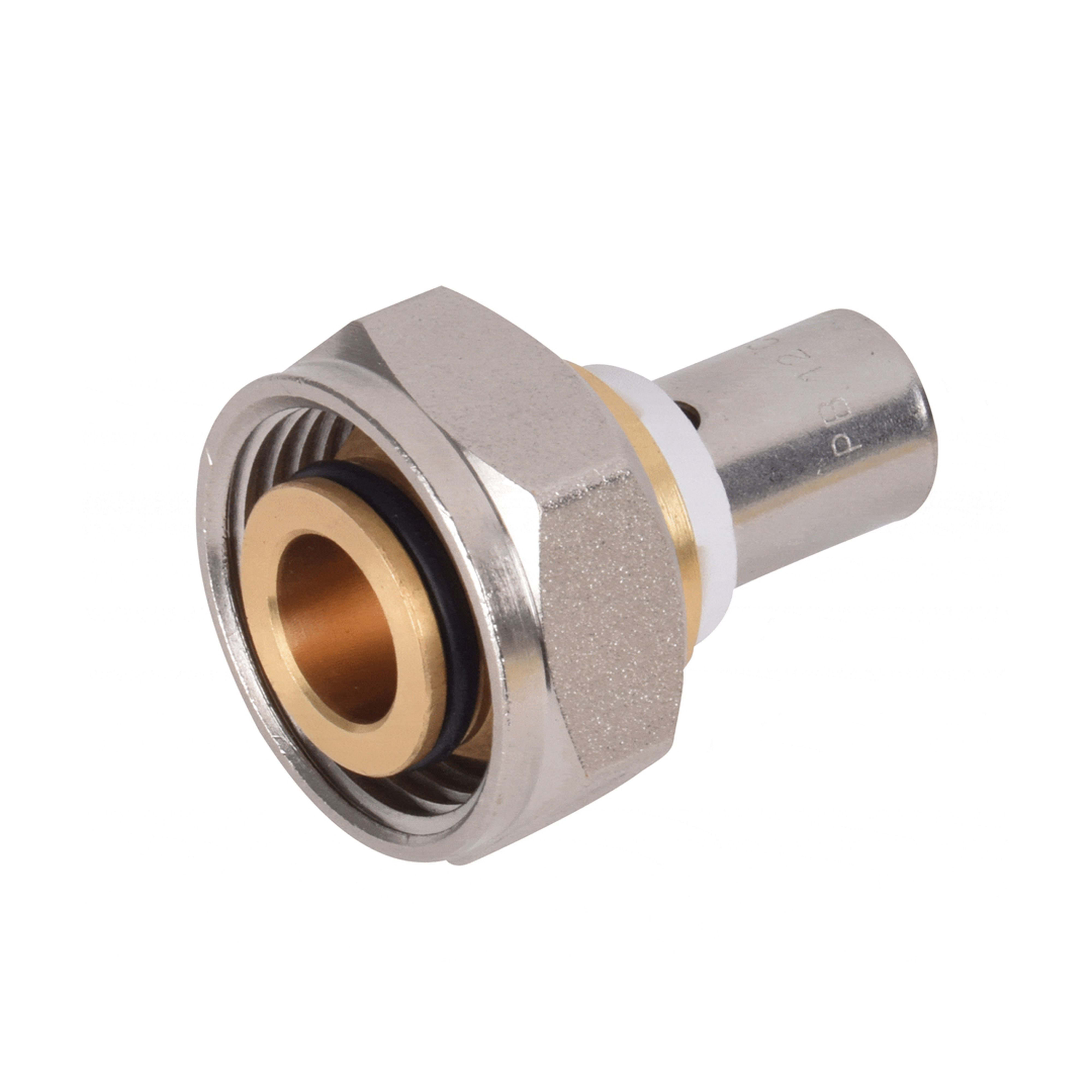 PB Tub - Ecrou Eurocone Nickelé-3/4" PER 10x12 Raccord SERTIpress type radial