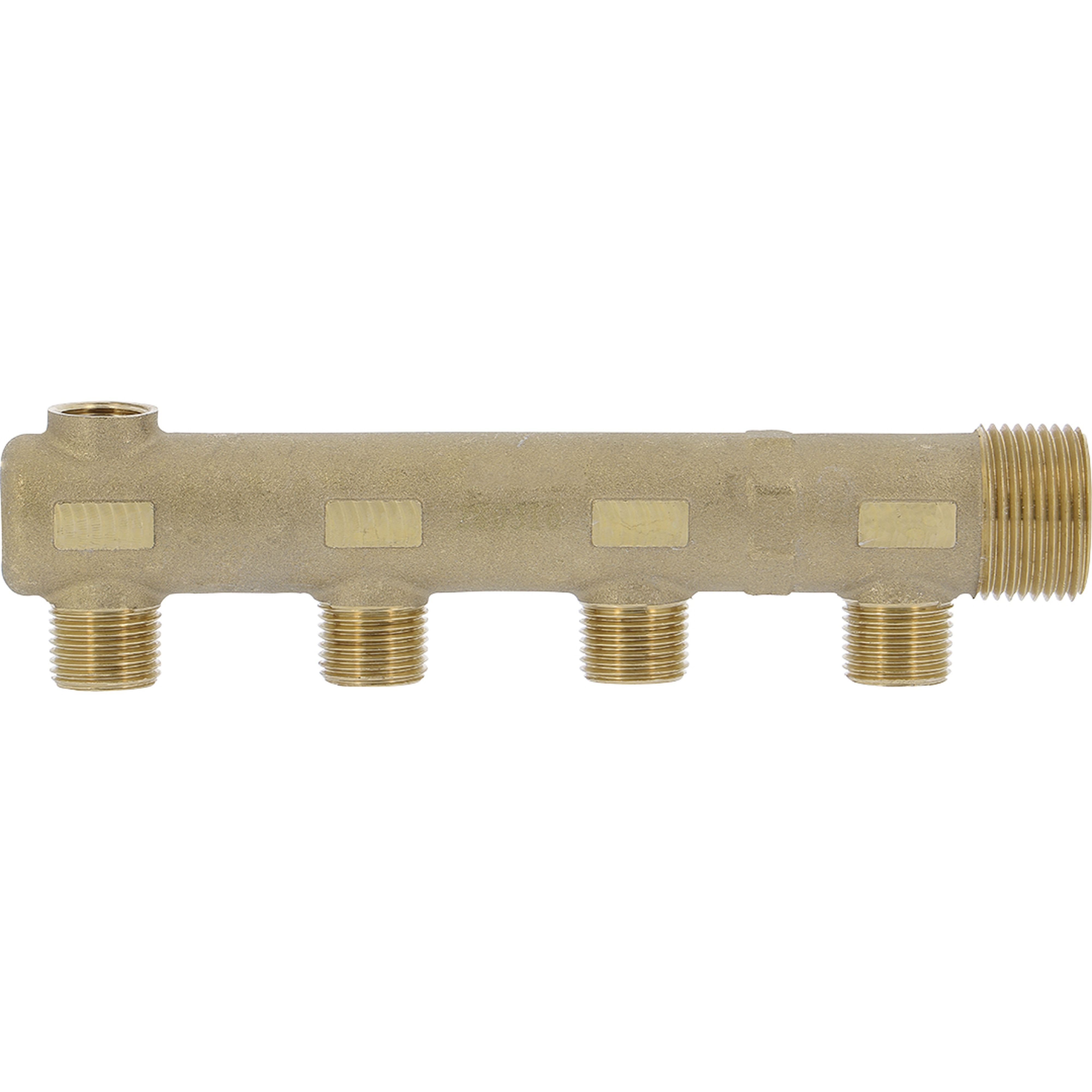 PB Tub - Collecteur Simple 1"-4 dériv. 1/2"-Avec prise purgeur 3/8"- Entraxe 50mm-Ø 30mm