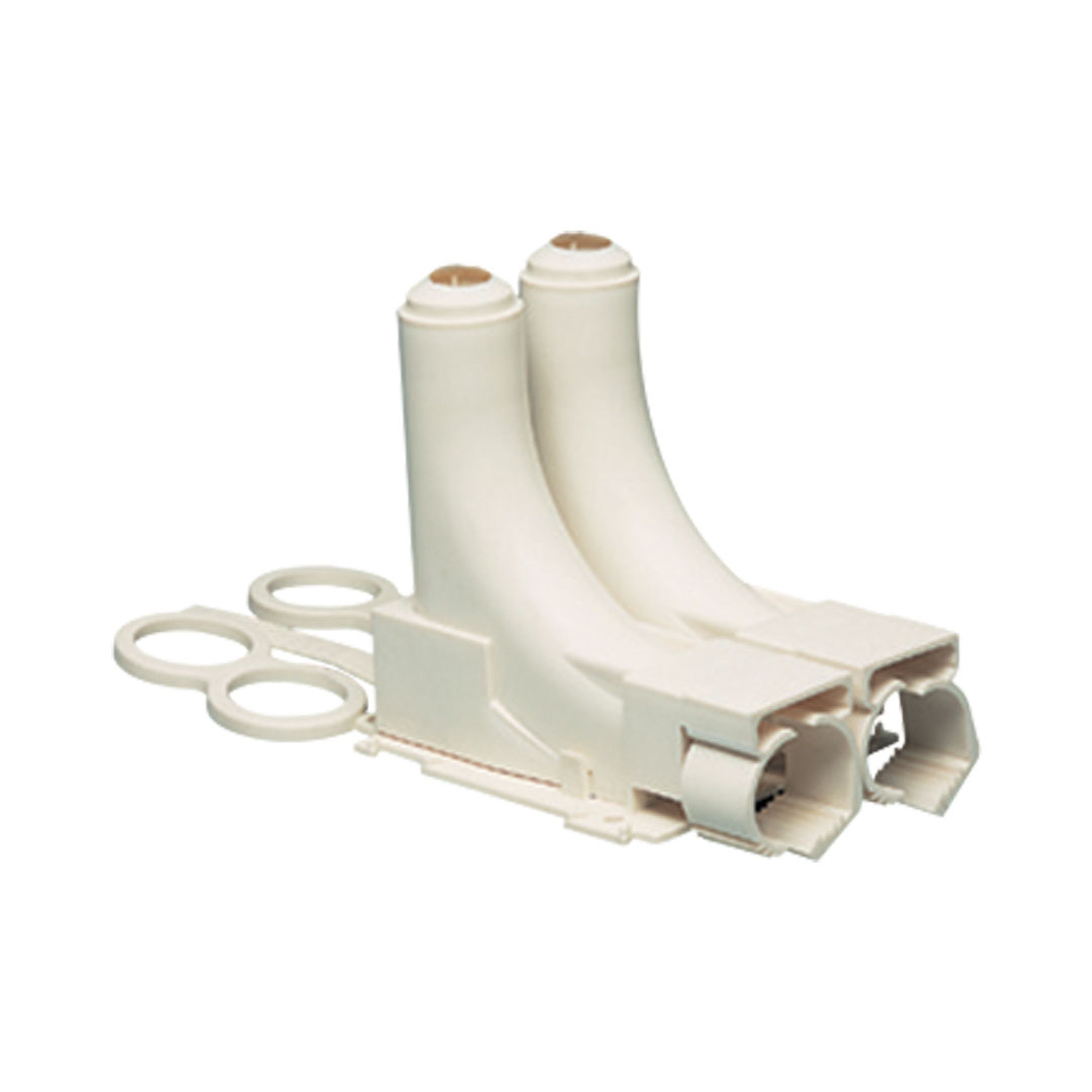 PB Tub - Sortie de dalle Double avec guide-tubes et clips de maintien