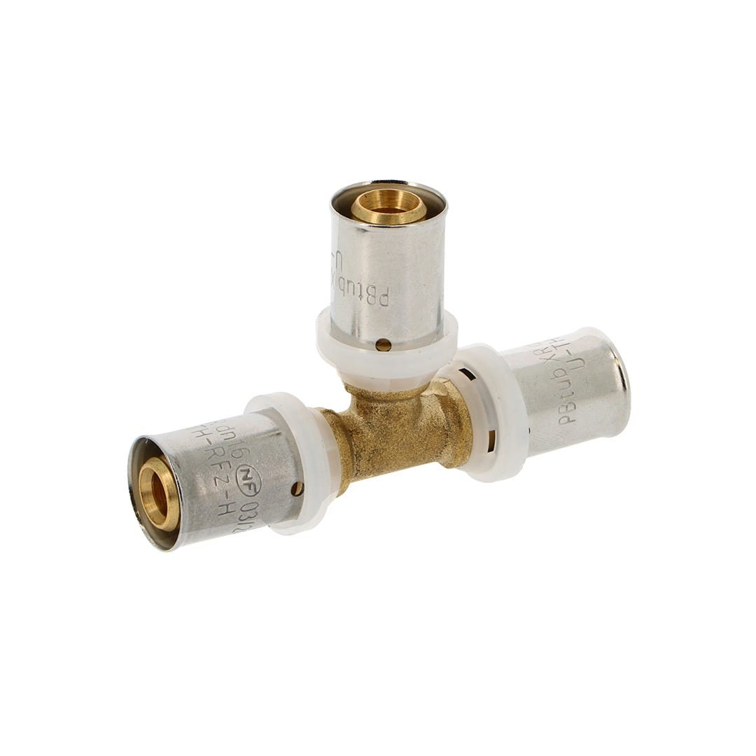 PB Tub - Té Egal laiton XR Ø26mm Multicouche PBtub à sertir TH-H-U-RFz