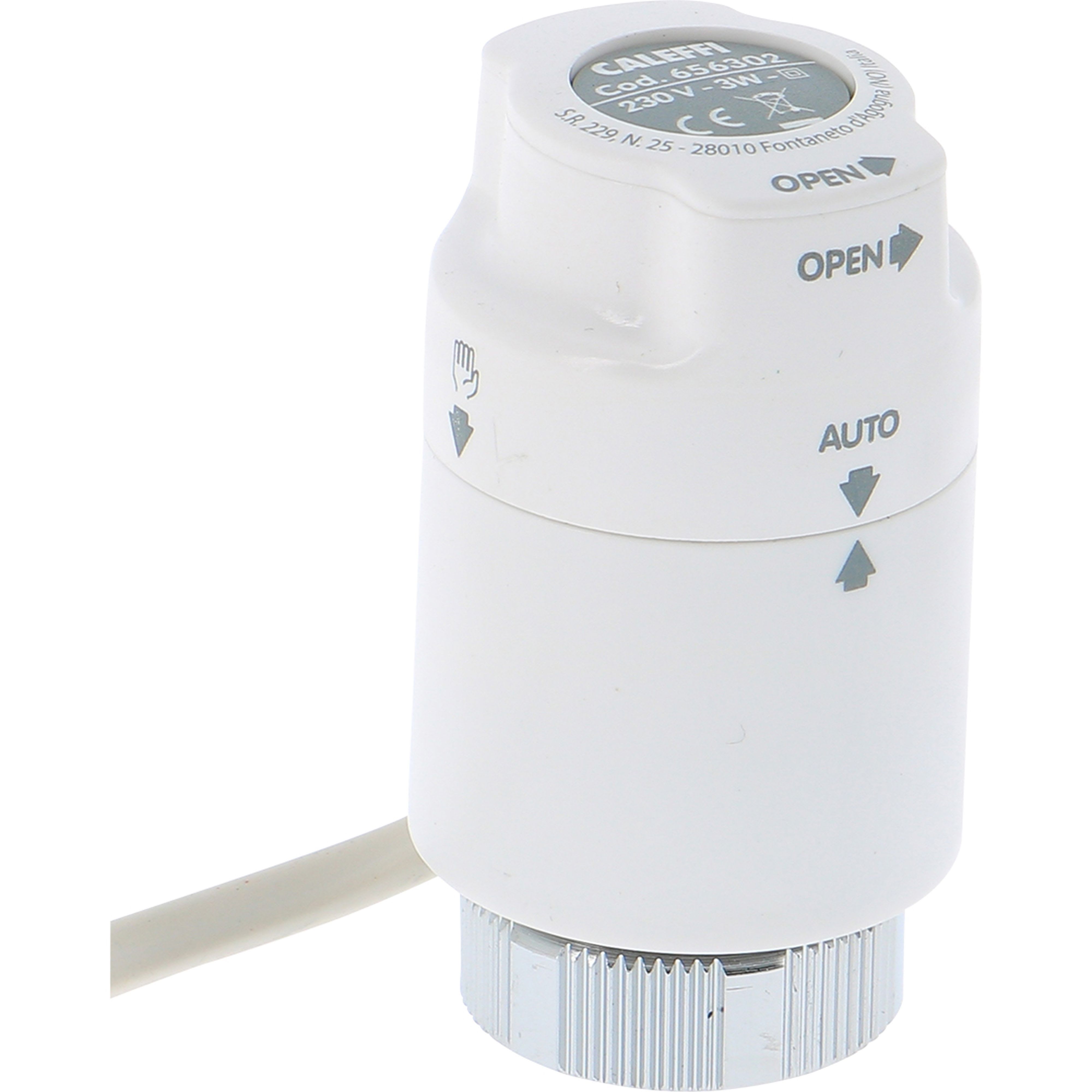 PB Tub - Tête électrothermique ouverture manuelle indicateur de position Caleffi