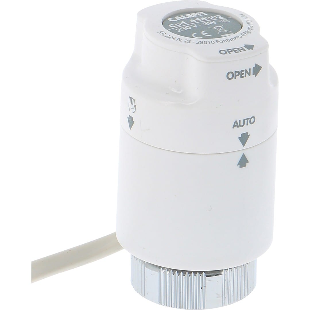 PB Tub - Tête électrothermique ouverture manuelle indicateur de position Caleffi
