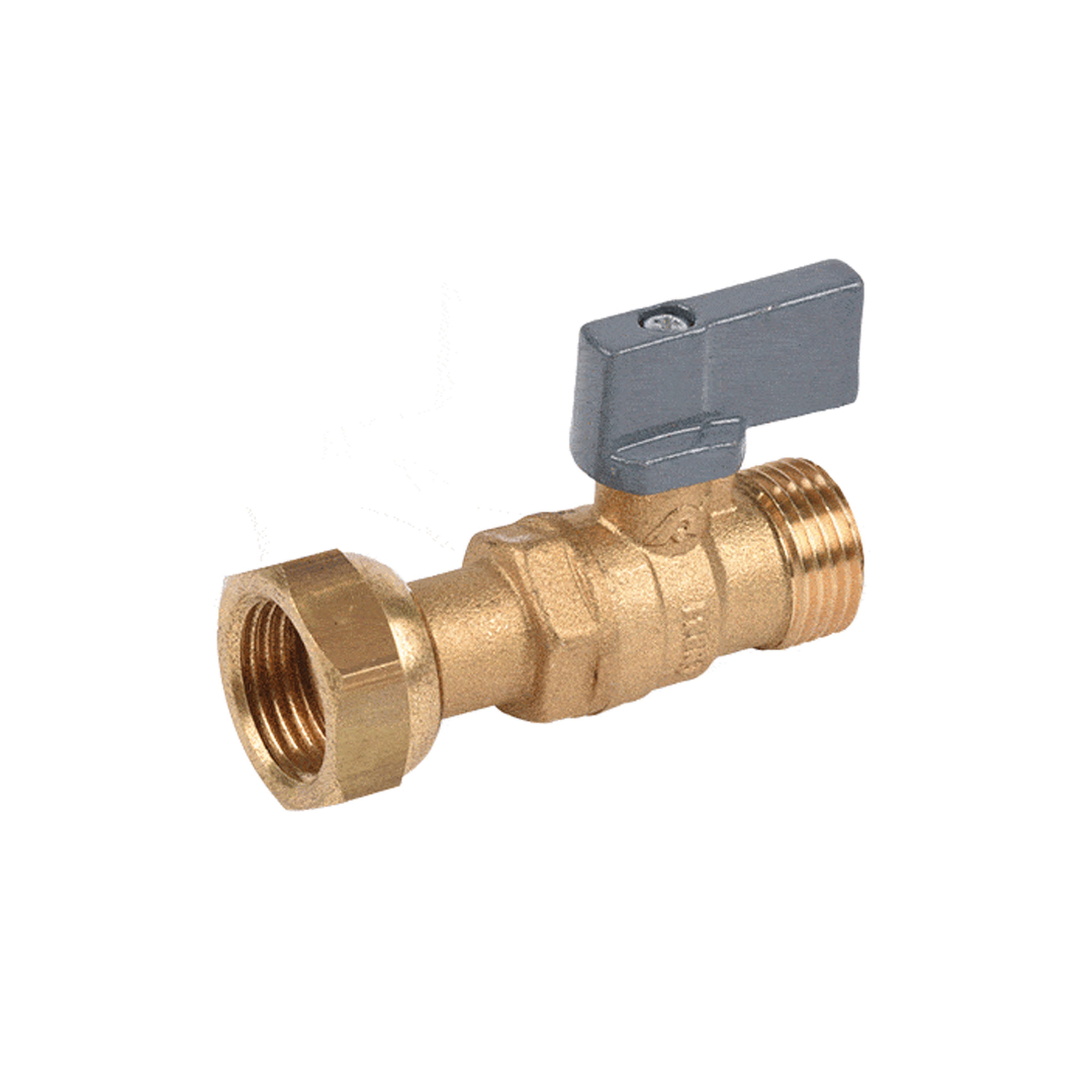 PB Tub - Vanne à sphrère laiton FM 1/2" pour portée plate- Poignée Aluminium