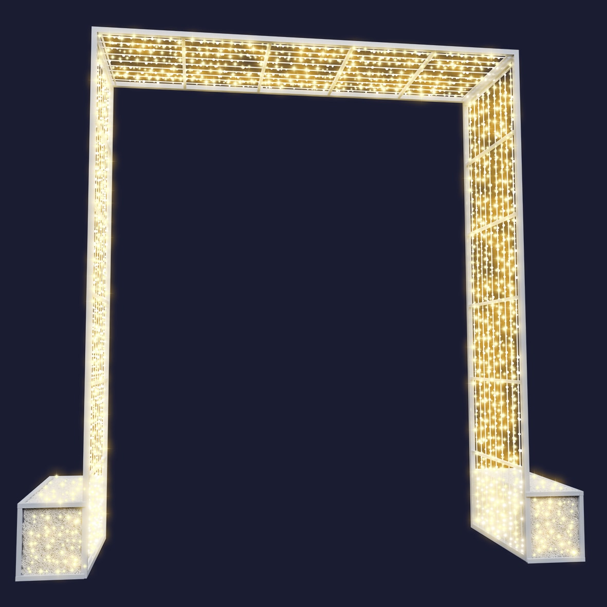 Festilight - Passage Enchanté -Arche 3D droite H3MxL2M50 -640 LED blanc chaud pétillant -230V