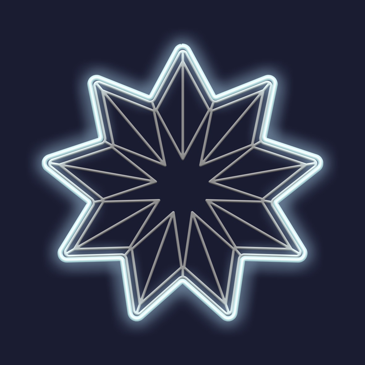 Festilight - HENRY - Motif Impr.3D - Étoile - Ø75cm Néon LED blanc froid - 230V