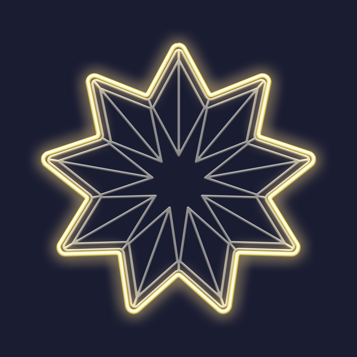 Festilight - HENRY - Motif Impr.3D - Étoile - Ø75cm Néon LED blanc chaud - 230V