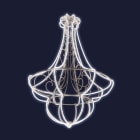 Festilight - Chandelier Motif Français Néon Blanc froid H185 - Largeur 125cm