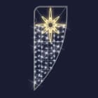 Festilight - NAOS-Motif poteau étoile H1,7MxL0,8M-Struc. Impr.3D-LED blanc/néon blanc chaud