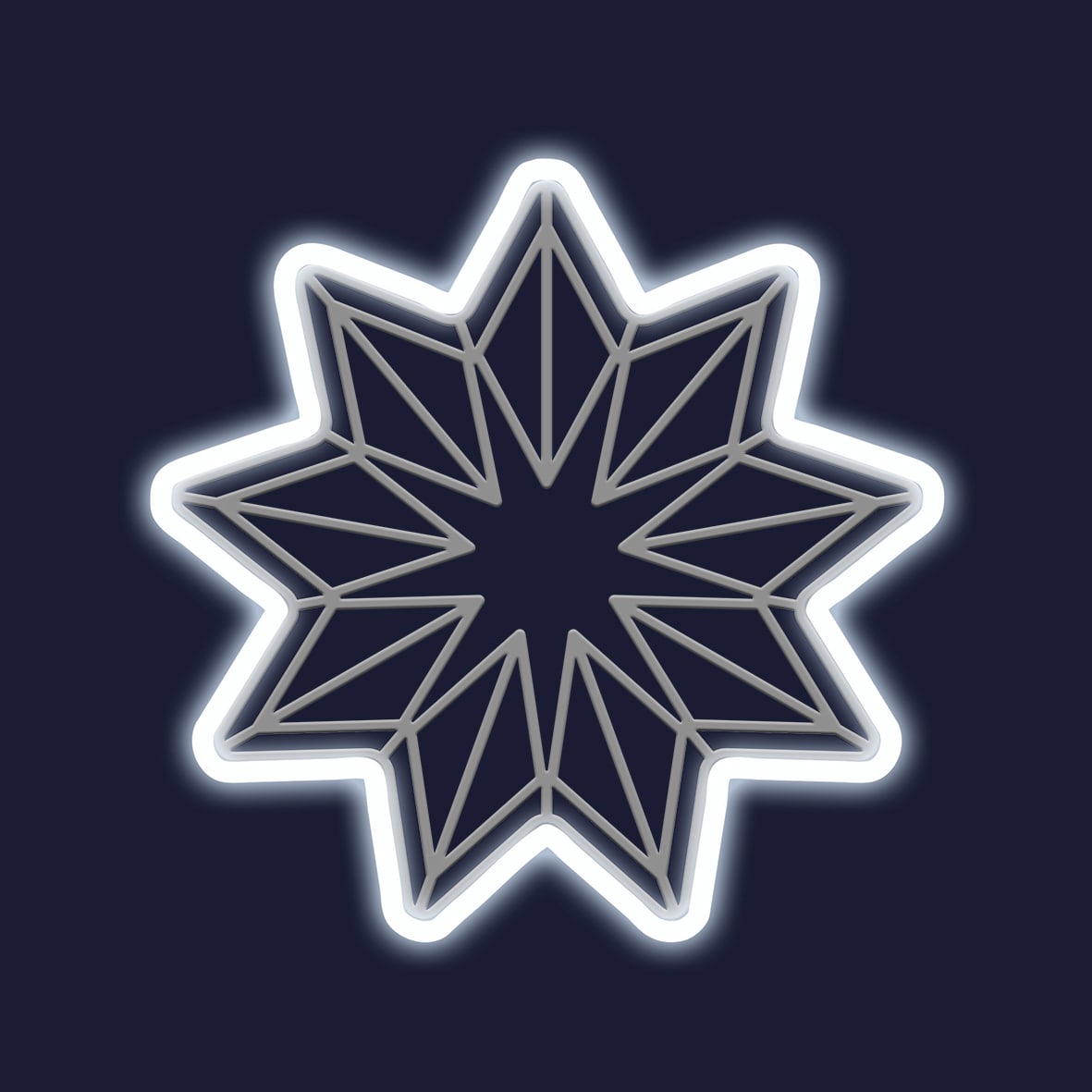 Festilight - JOSEPHINE-Le Motif Français - Motif Etoile H52xL52CM - Néon blanc froid