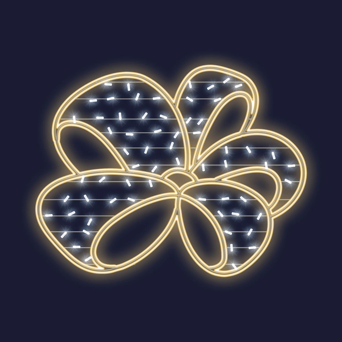 Festilight - France-Le Motif Français, Motif H0,94xL1,23m, Néon blanc chaud et LED blanc