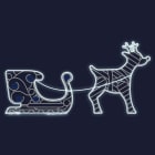 Festilight - L'ENVOLEE - LMF - Renne et traineau 2D - 2,5 x 1,25 m - LED Néon blanc froid