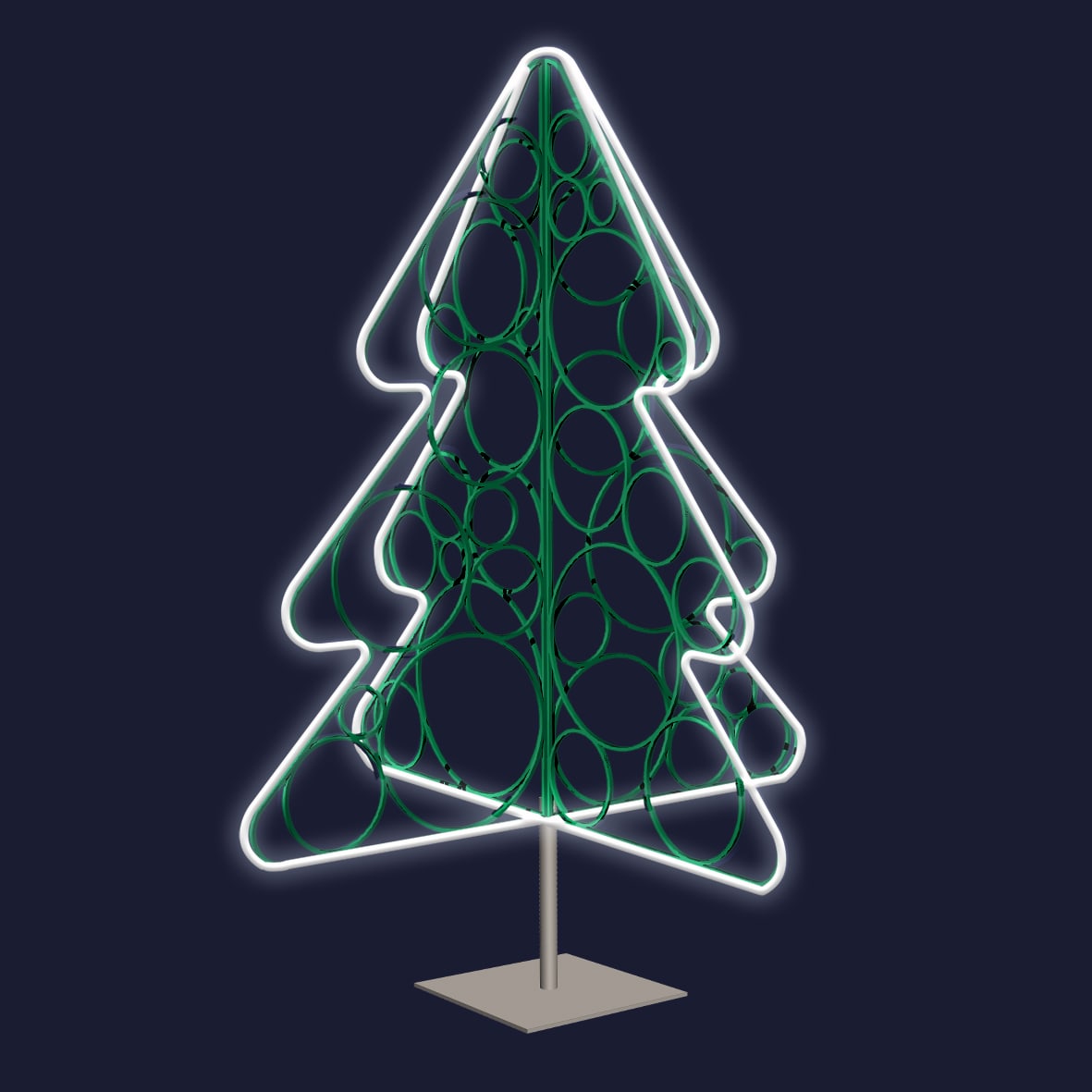 Festilight - FELIX - LMF - Sapin 3D - H1,5mxL1,38M  - Néon blanc froid