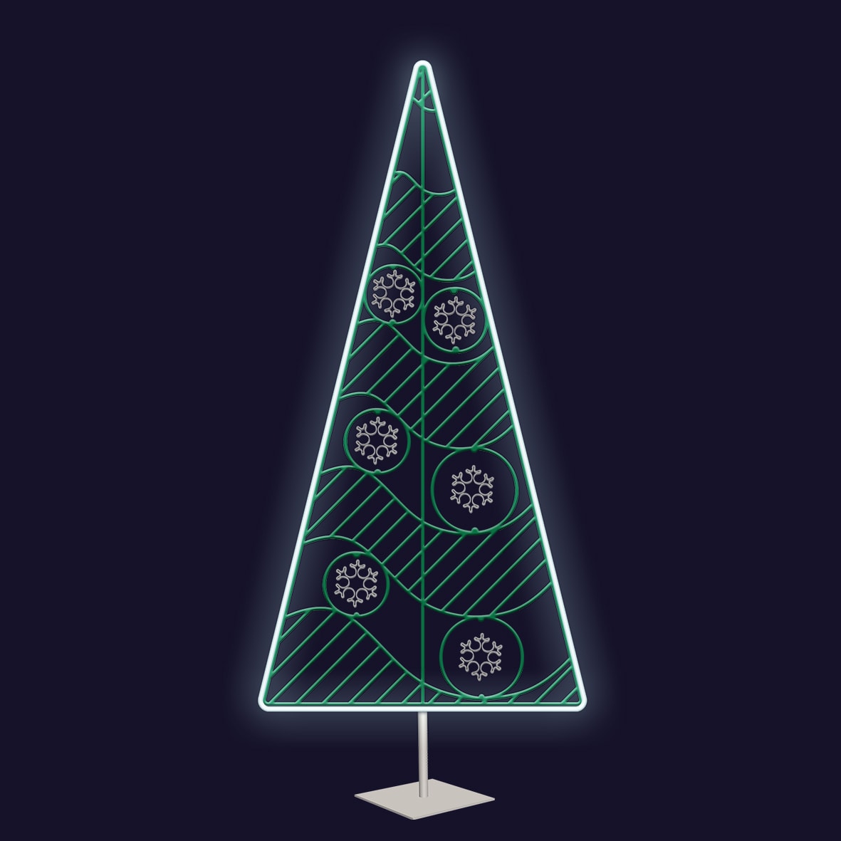 Festilight - ABEL -LMF-Sapin 2D-H1,72xL0,85m- Néon blanc froid avec socle-230V