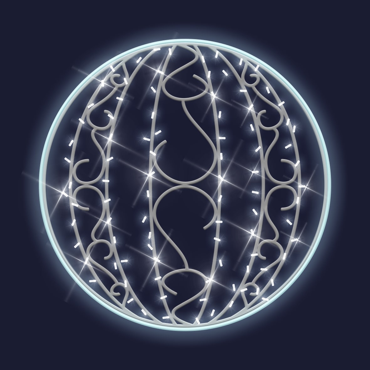 Festilight - JEAN - LMF - Boule 2D - H0,96 xL0,96M - Néon blanc froid -230V