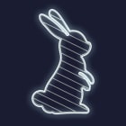 Festilight - GERMAIN - Motif impression 3D Lapin -H73,5xL43cm - NEON BLANC FROID - 230V