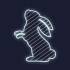 Festilight - ACHILLE - Motif impression 3D Lapin -H80cmxL64cm - NEON BLANC FROID - 230V