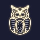 Festilight - VICTOR -Hibou motif impression 3D - H85xL62cm - NEON BLANC CHAUD - 230V
