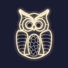 Festilight - VICTOR -Hibou motif impression 3D - H85xL62cm - NEON BLANC CHAUD - 230V