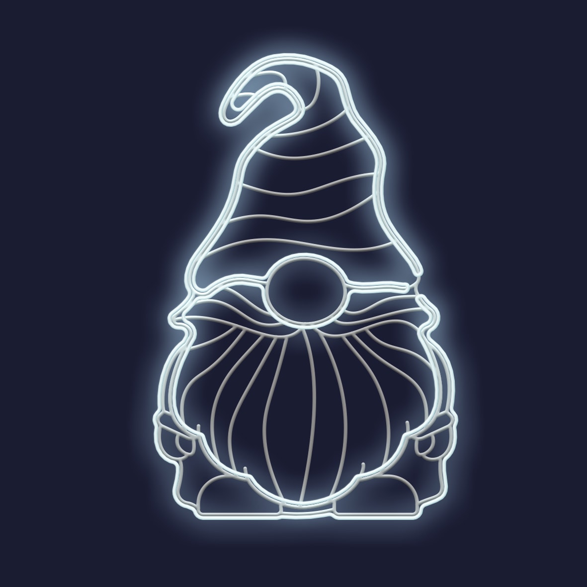 Festilight - ALPHONSE - Grand Gnome impression 3D -H95xL57cm - NEON BLANC FROID - 230V