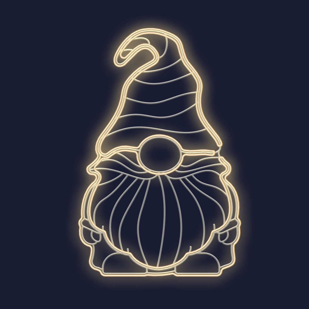 Festilight - ALPHONSE - Grand Gnome impression 3D -H95xL57cm - NEON BLANC CHAUD - 230V