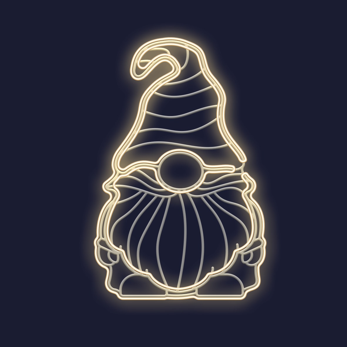 Festilight - ALPHONSE - Petit Gnome Impression 3D - H63xL46cm - NEON BLANC CHAUD - 230V