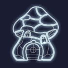 Festilight - ELOI - Maison Champignon impression 3D -H1,37xL1,17M - NEON BLANC FROID - 230V