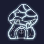 Festilight - ELOI - Maison Champignon impression 3D -H1,37xL1,17M - NEON BLANC FROID - 230V