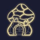 Festilight - ELOI - Maison Champignon impression 3D -H1,37xL1,17M - NEON BLANC CHAUD - 230V