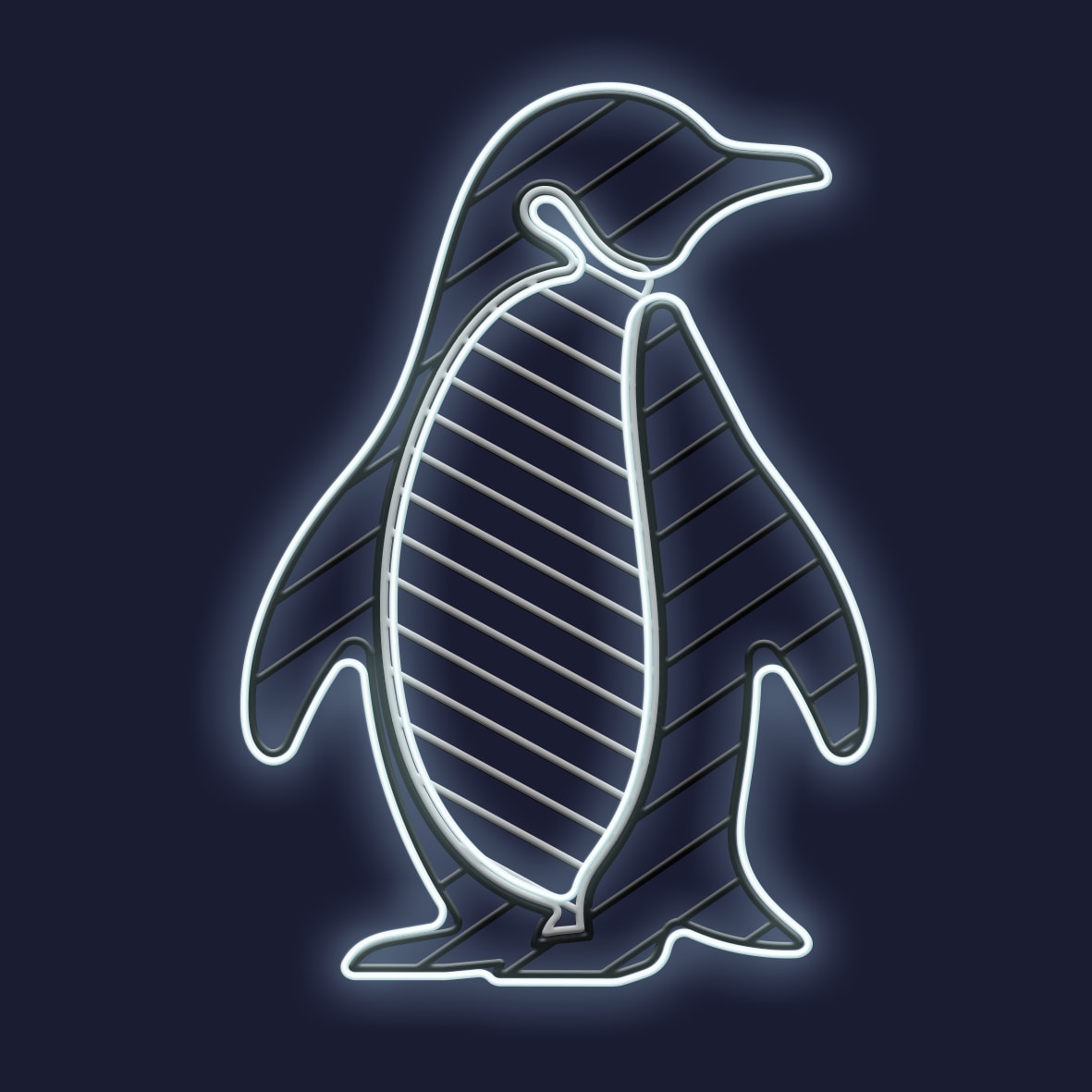 Festilight - EDOUARD - Pingouin impression 3D - H1,2xL89cm - NEON BLANC FROID - 230V