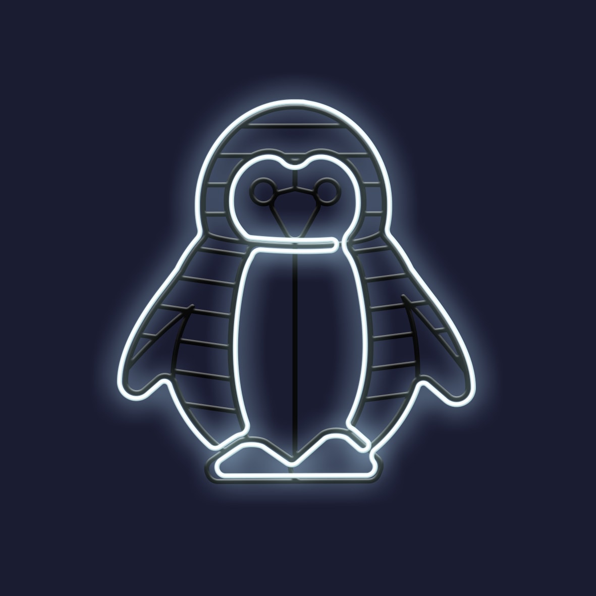 Festilight - OCTAVE - Pingouin impression 3D - H67xL62cm - NEON BLANC FROID - 230V