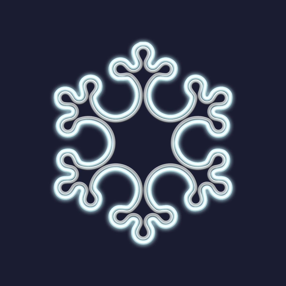 Festilight - SUPER KANNIK-Motif Flocon -Néon blanc froid -Structure Impression 3D-D.65cm