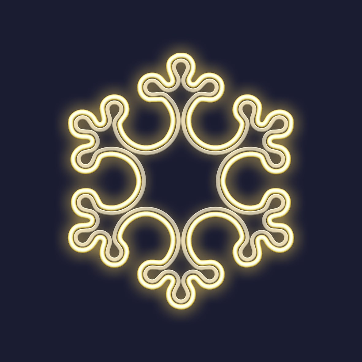 Festilight - SUPER KANNIK-Motif Flocon -Néon blanc chaud -Structure Impression 3D-D.65cm