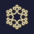 Festilight - SUPER KANNIK-Motif Flocon -Néon blanc chaud -Structure Impression 3D-D.65cm