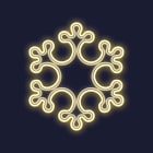 Festilight - SUPER KANNIK-Motif Flocon -Néon blanc chaud -Structure Impression 3D-D.65cm