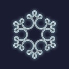 Festilight - MEGA KANNIK-Motif Flocon - Néon blanc froid -structure Impression 3D- D.105cm