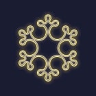 Festilight - MEGA KANNIK-Motif Flocon -Néon blanc chaud -structure Impression 3D- D.105cm