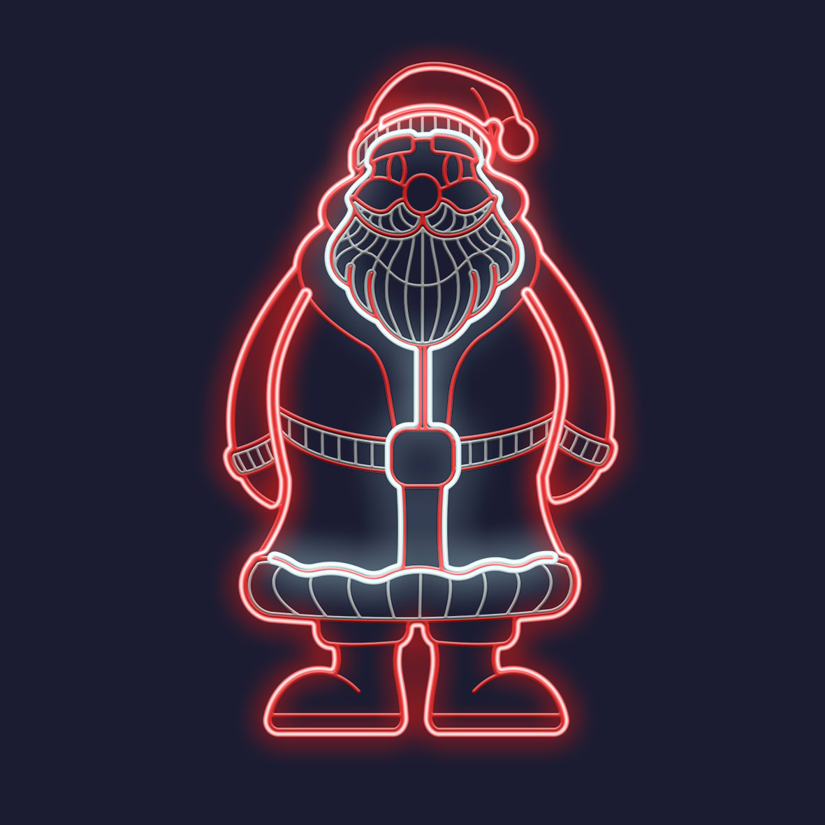 Festilight - ANATOLE - Père Noel H1M50xL0,90M - NEON BLANC FROID / ROUGE - 230V