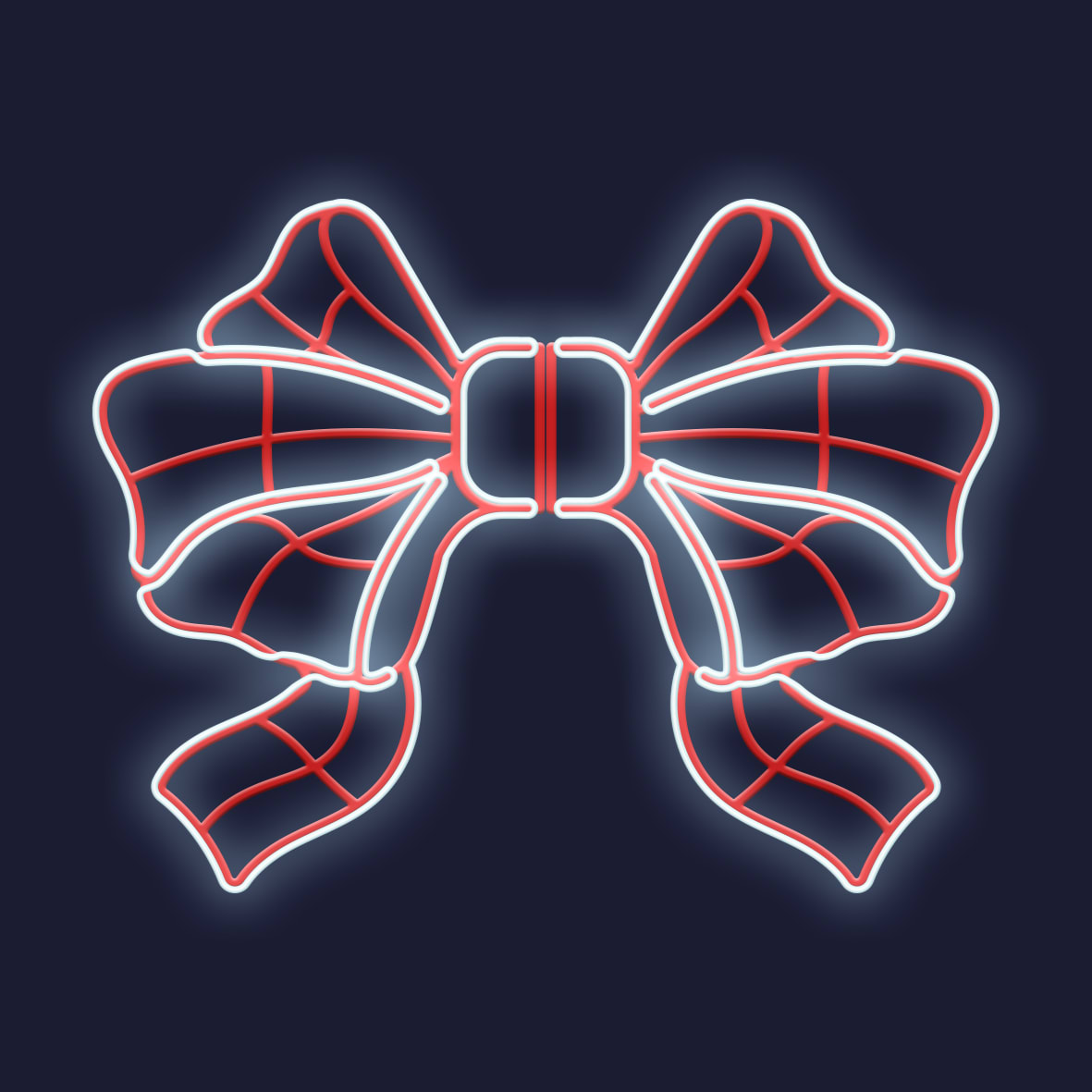 Festilight - FAUSTINE- Noeud impression 3D-Néon Blanc -H123cmx167cm -230V